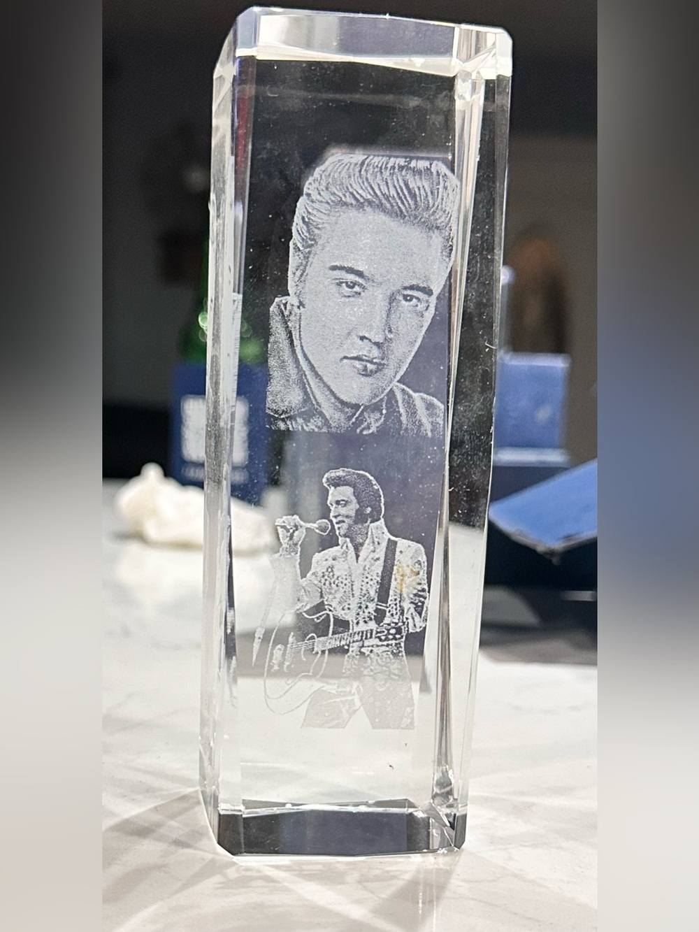 Elvis Presley Etched Crystal Keepsake - Clear